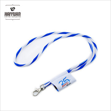 Großhandel hochwertige elastische runde Schnur Polyester Lanyard für Officer verwenden